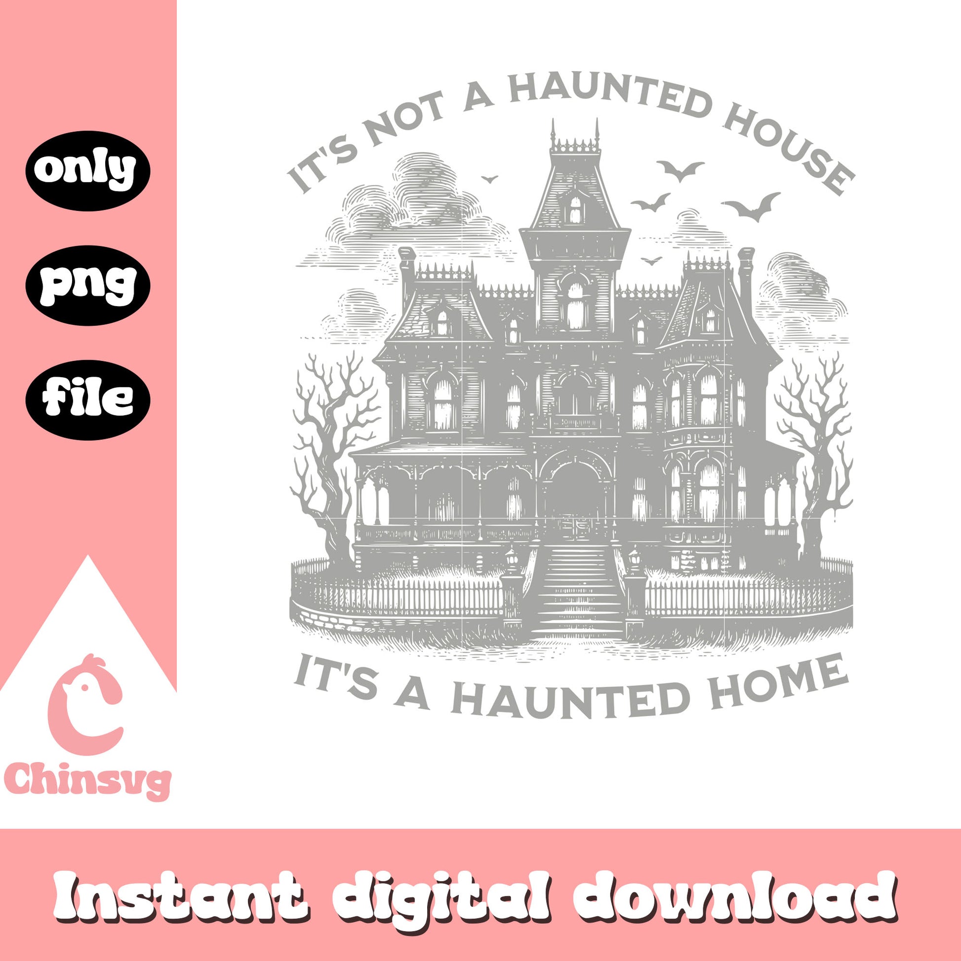 It's not a haunted house design png, halloween house png