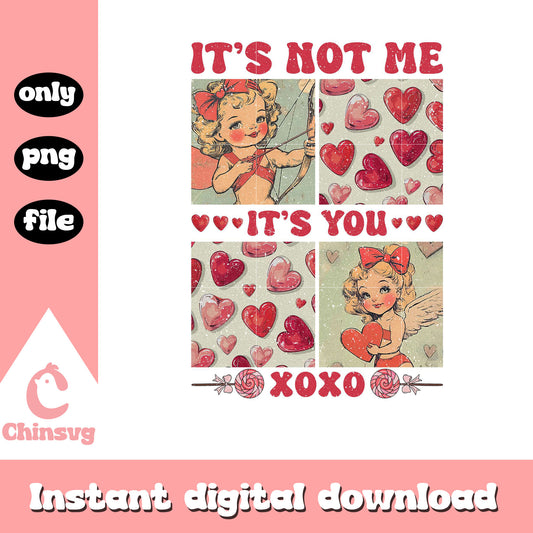It's not me It's you xoxo cupid valentine png, xoxo png