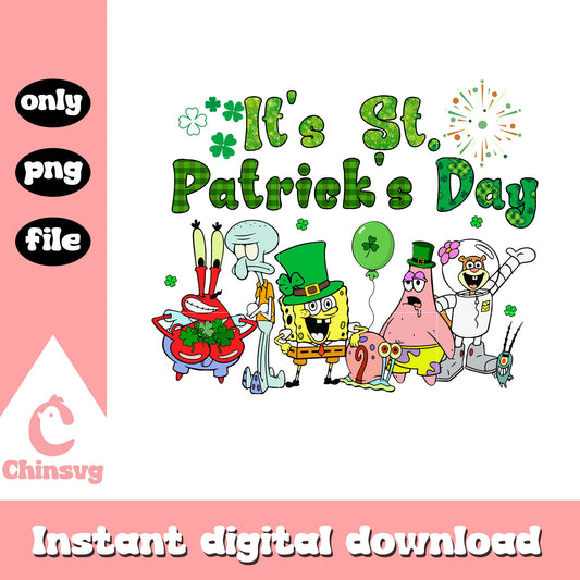 It's st.patrick's day png, spongebob cartoon png, saint patrick's day png