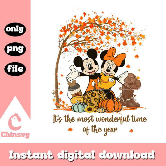 It's the most wonderful time of the year mickey minnie png, autumn png