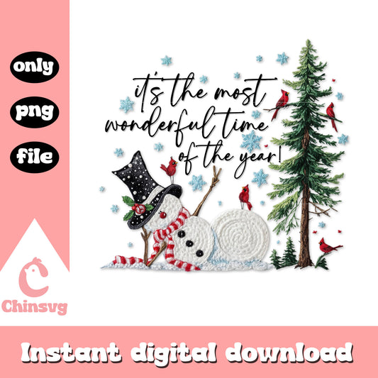 It's the most wonderful time of the year png, snow man png