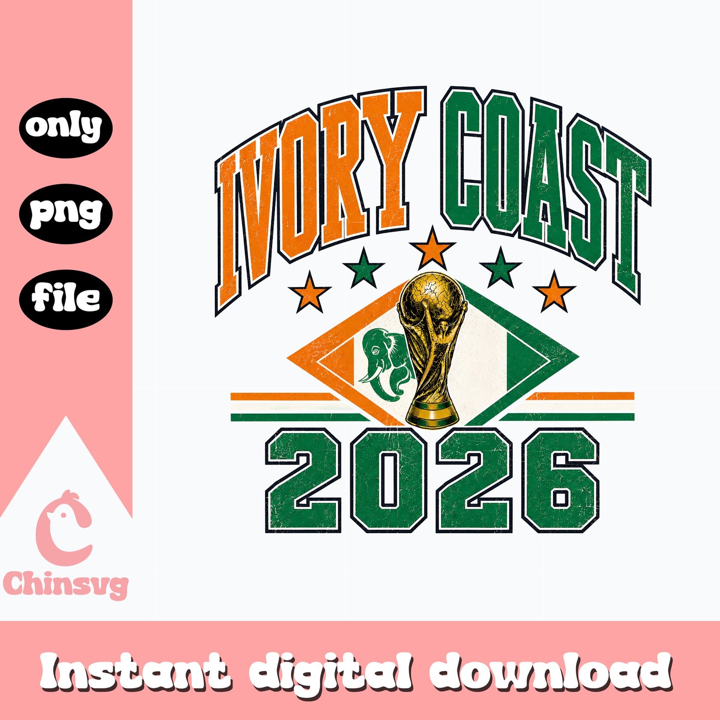 Ivory Coast 2026 World Cup PNG, Soccer Football Fan, Cote d'Ivoire PNG