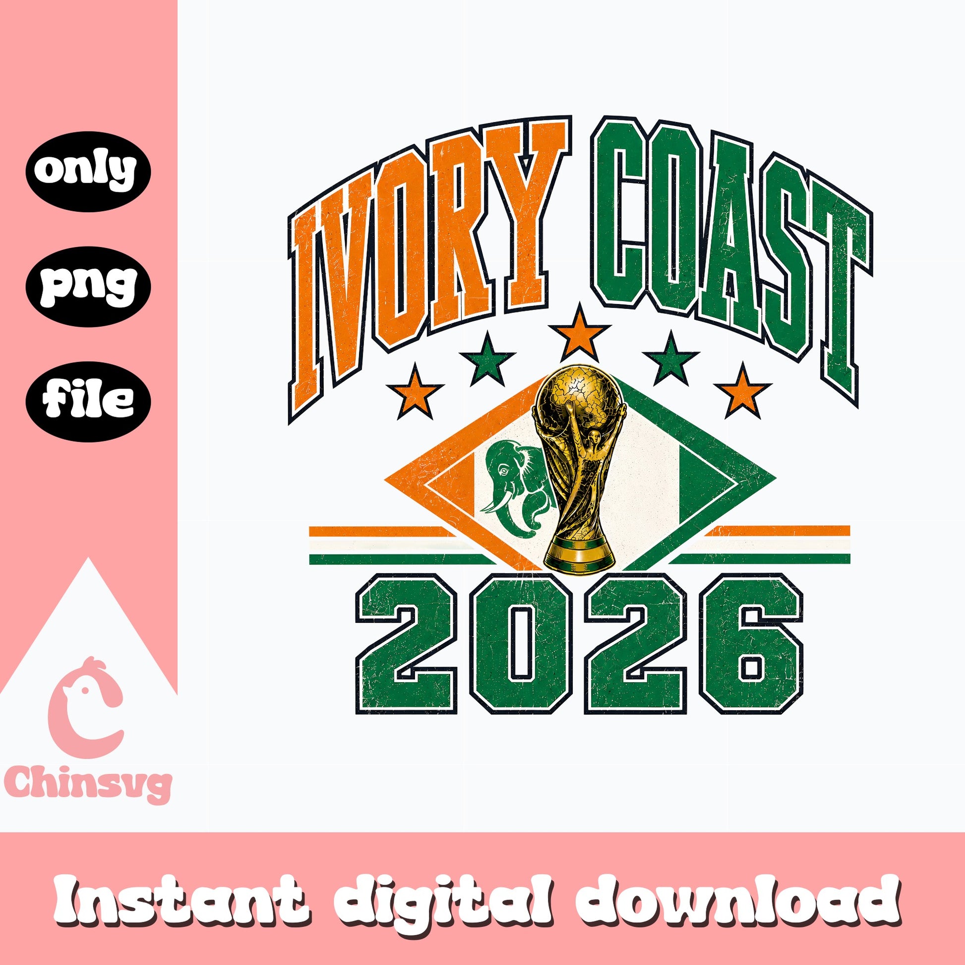 Ivory Coast 2026 World Cup PNG, Soccer Football Fan, Cote d'Ivoire PNG