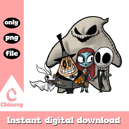 Jack Sally Boogie Mayor chibi png, nightmare chibi characters png