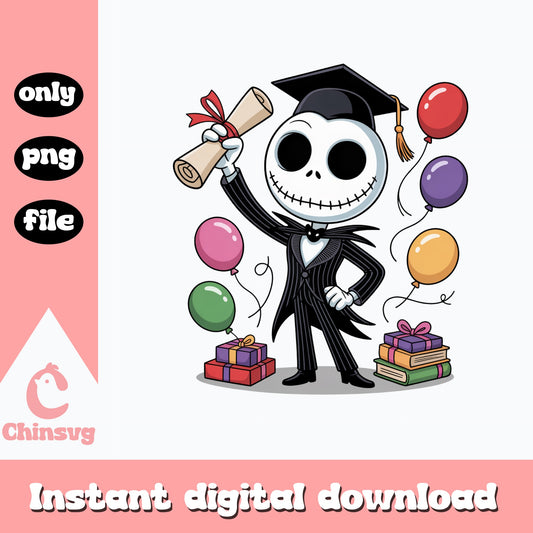 Jack Skellington Graduation PNG, Nightmare Before Christmas, Graduate PNG