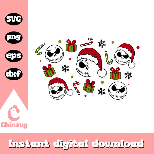 Jack full wrap christmas svg, jack skellington christmas​ svg