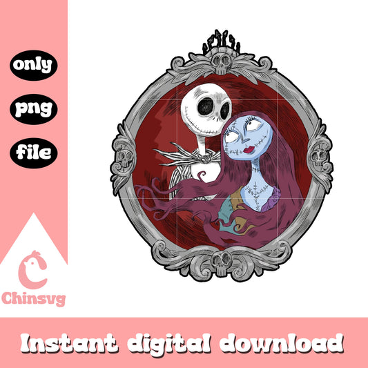 Jack and sally horror couple png, halloween couple png, love png