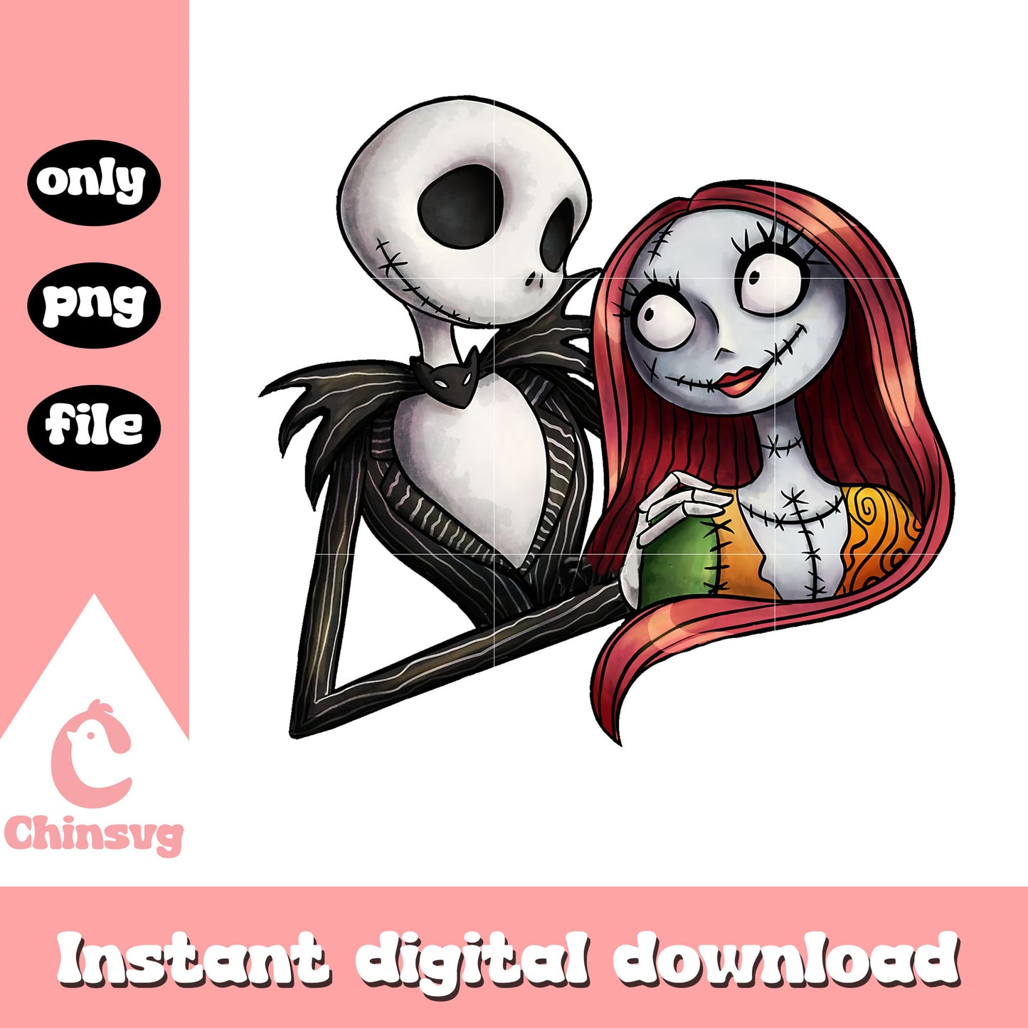 Jack and sally in love clipart png, jack skellington character png