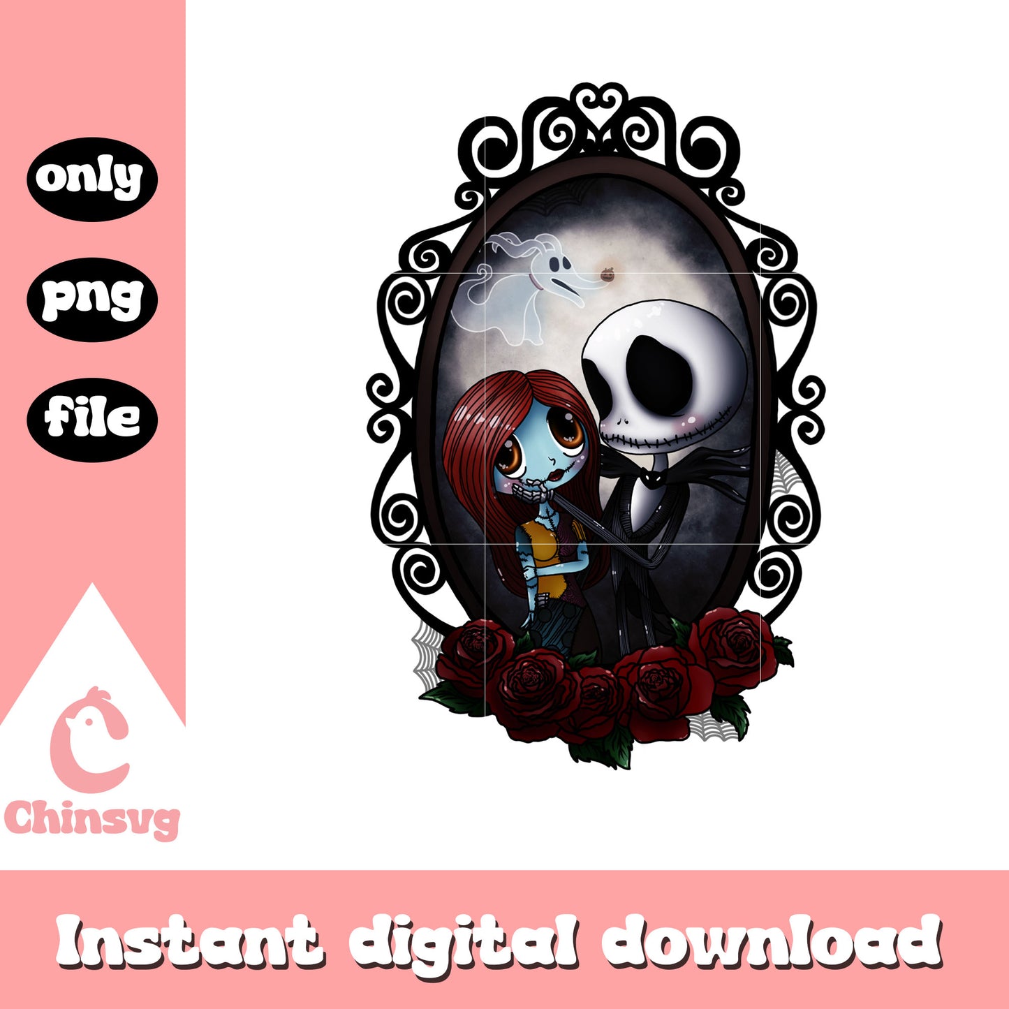 Jack and sally in the mirror png, sally and jack skellington png