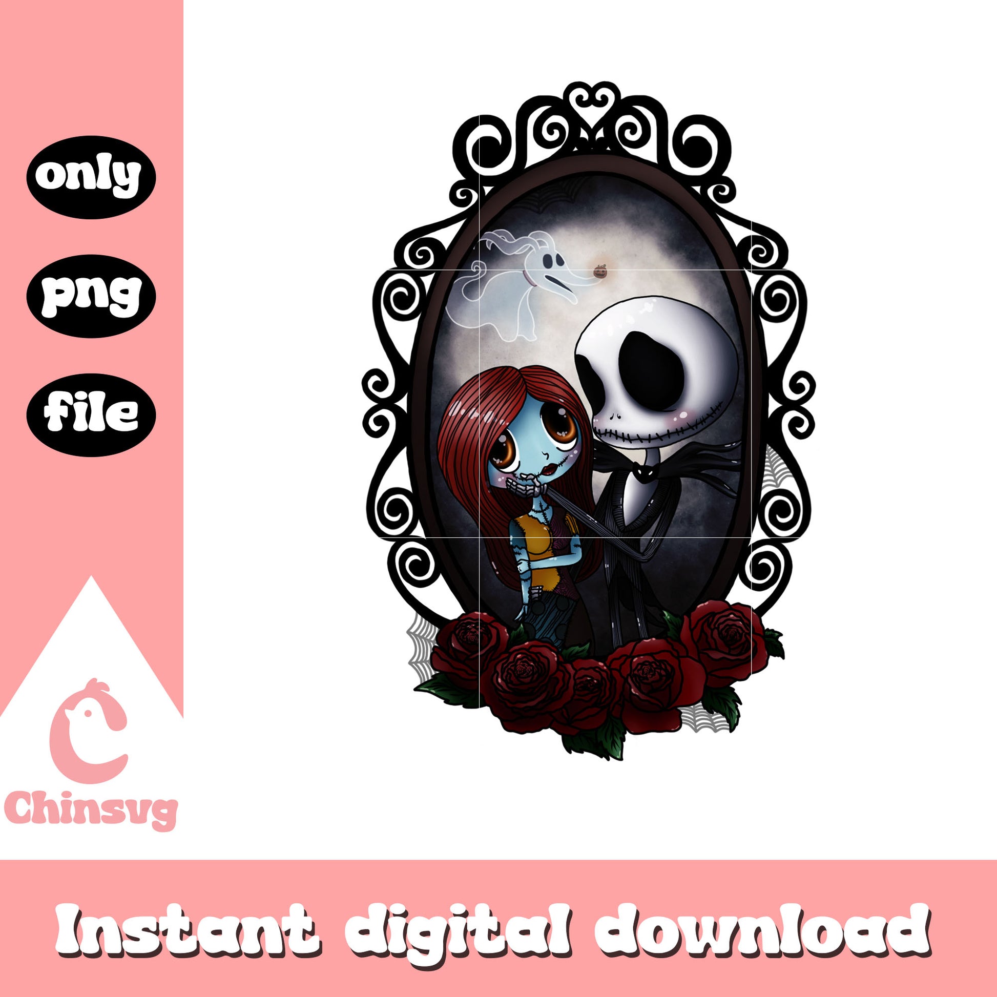 Jack and sally in the mirror png, sally and jack skellington png