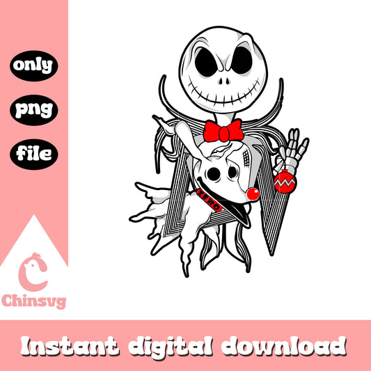Jack and zero painting png, jack nightmare before christmas png