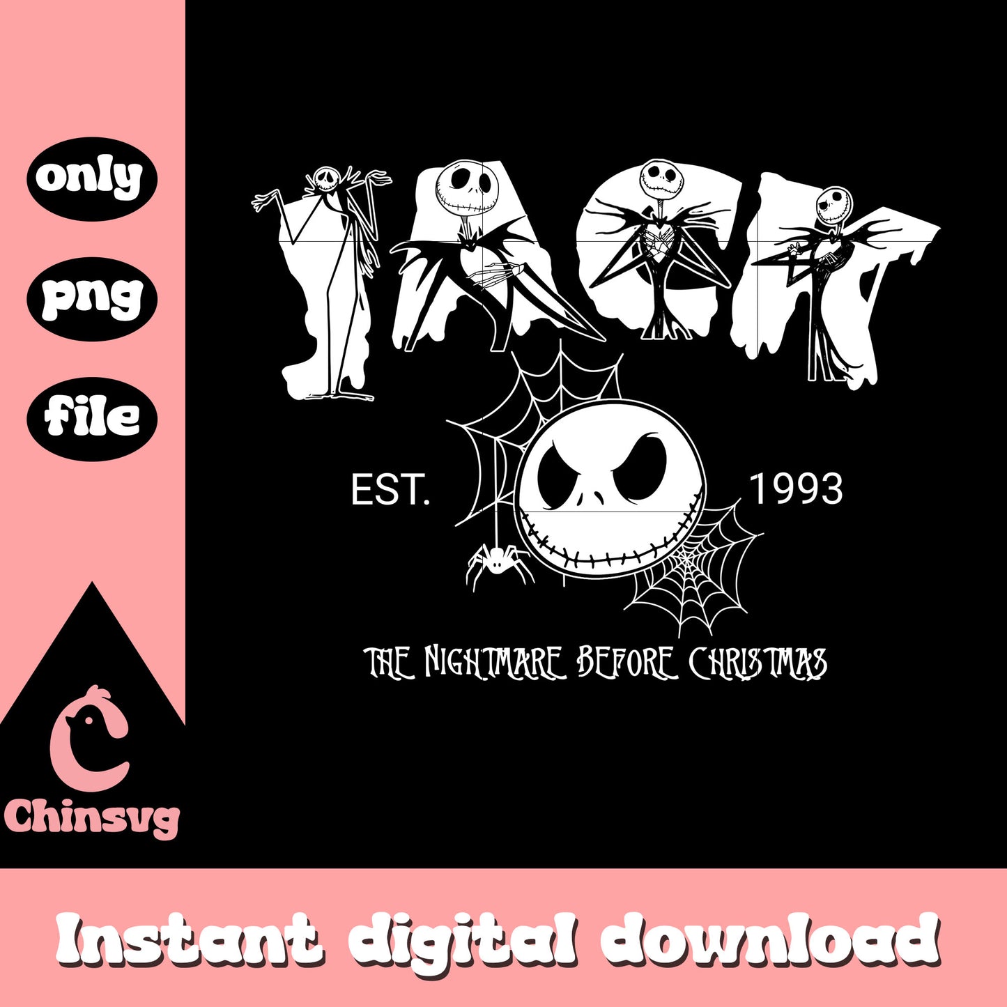 Jack face est 1993 nightmare png, jack skellingon character png