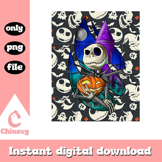 Jack hugging pumpkin png, jack skellington pumpkin king png