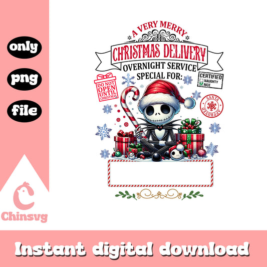 Jack merry christmas delivery png, nightmare before christmas png
