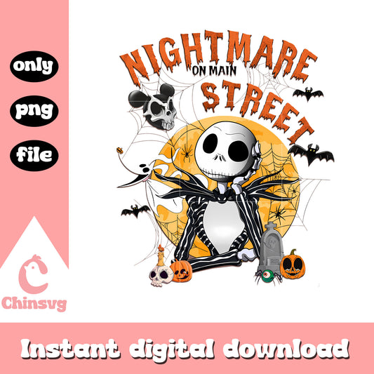 Jack nightmare on main street png, jack skellinton character png