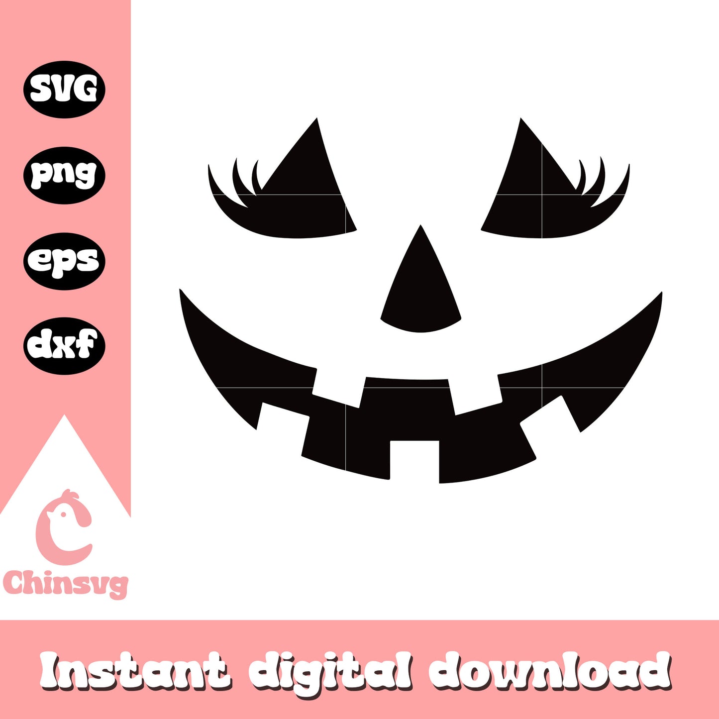 Jack o lantern face pumpkin halloween svg, eyelashes halloween svg