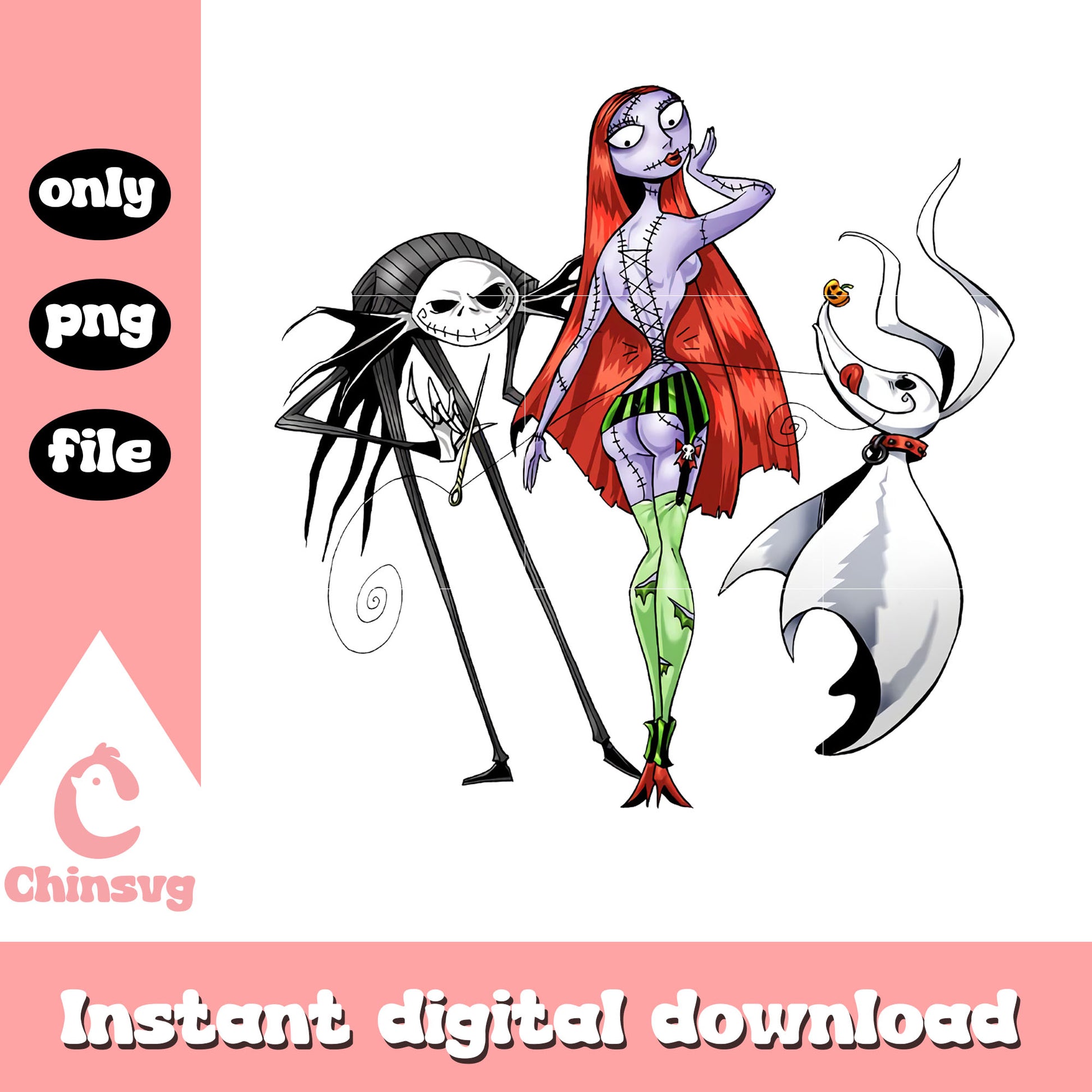 Jack sally and zero clipart design png, sally jack skellington png