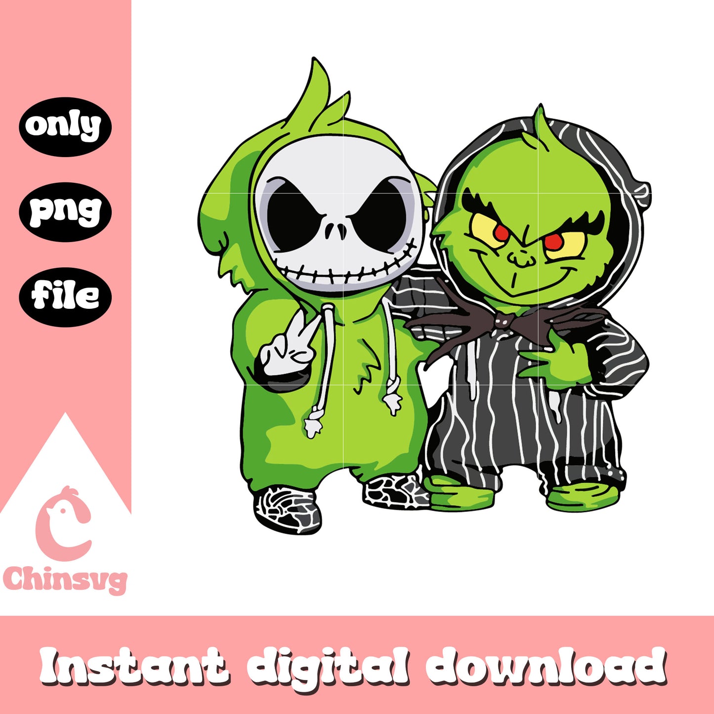 Jack skellington and grinch costume png, grinch clothes png