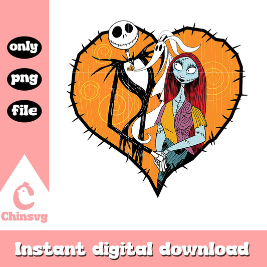Jack skellington and sally in love png, jack skellington art png
