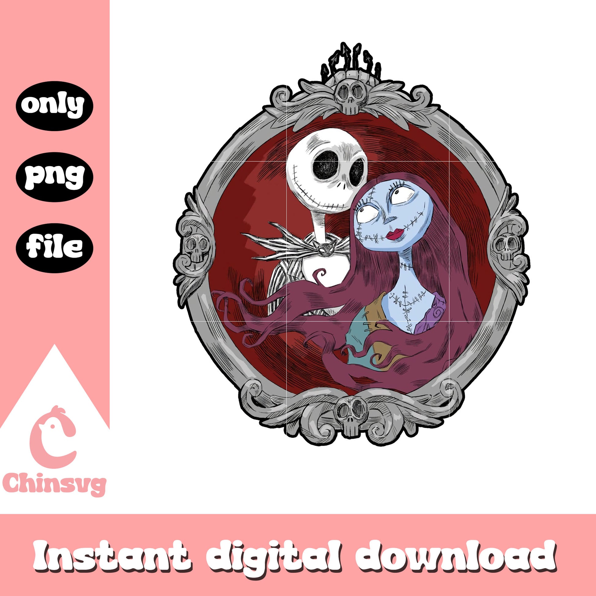 Jack skellington and sally in mirror png, jack skellington sally png