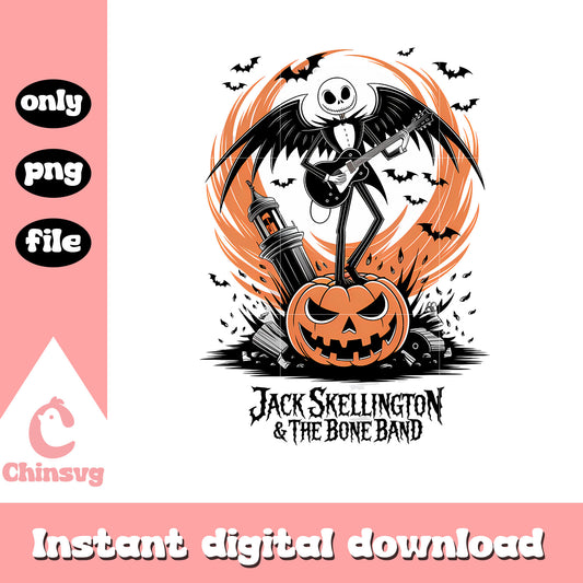 Jack skellington and the bone band png, jack skellington pumpkin png