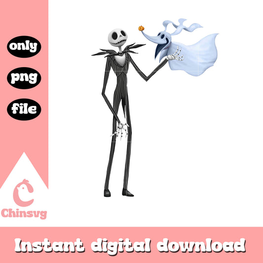 Jack skellington and zero design png, jack skellington with zero png