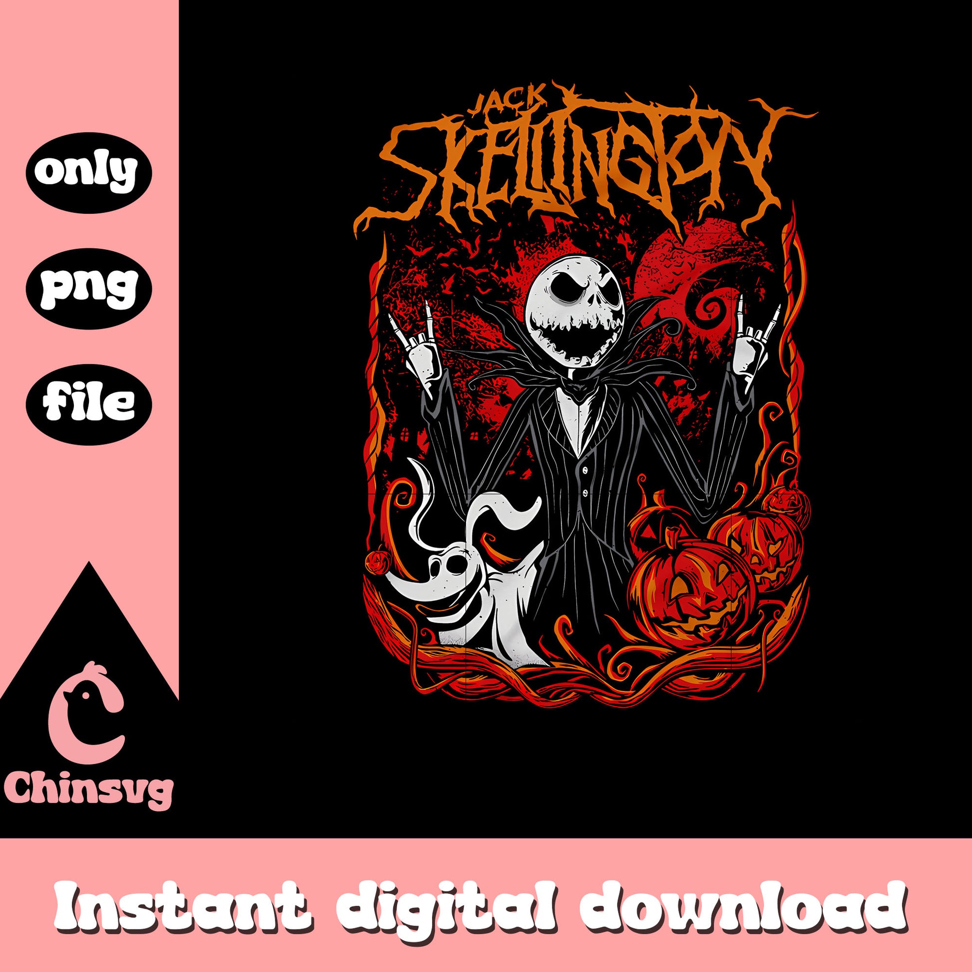 Jack skellington and zero pumpkin gothic png, jack skellington zero png 