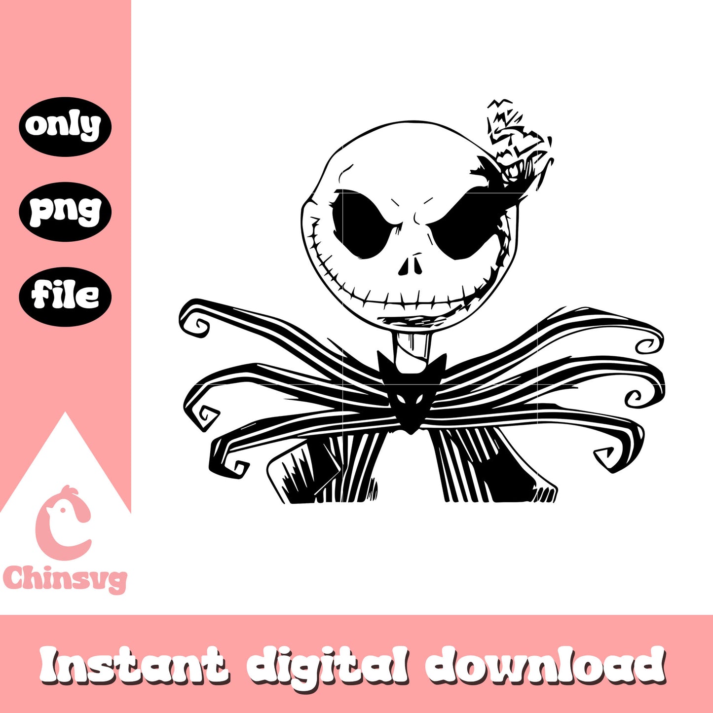 Jack skellington black white png, jack skellington cartoon png