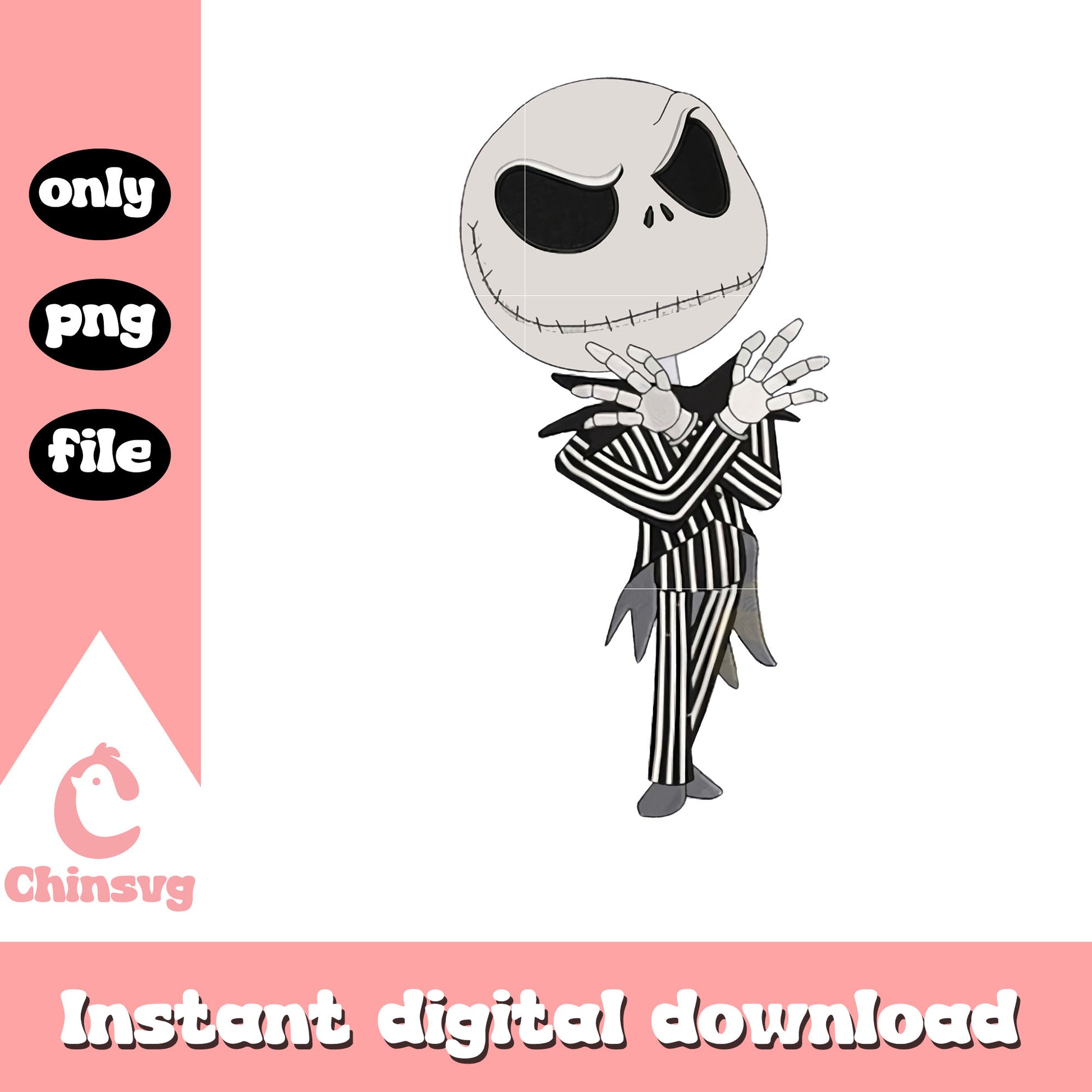 Jack skellington chibi design png, jack skellington character png