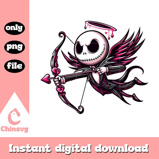 Jack skellington cupid cute png, jack skellington valentines​ png