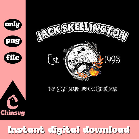 Jack skellington est 1993 nightmare movie art png, jack skellington png