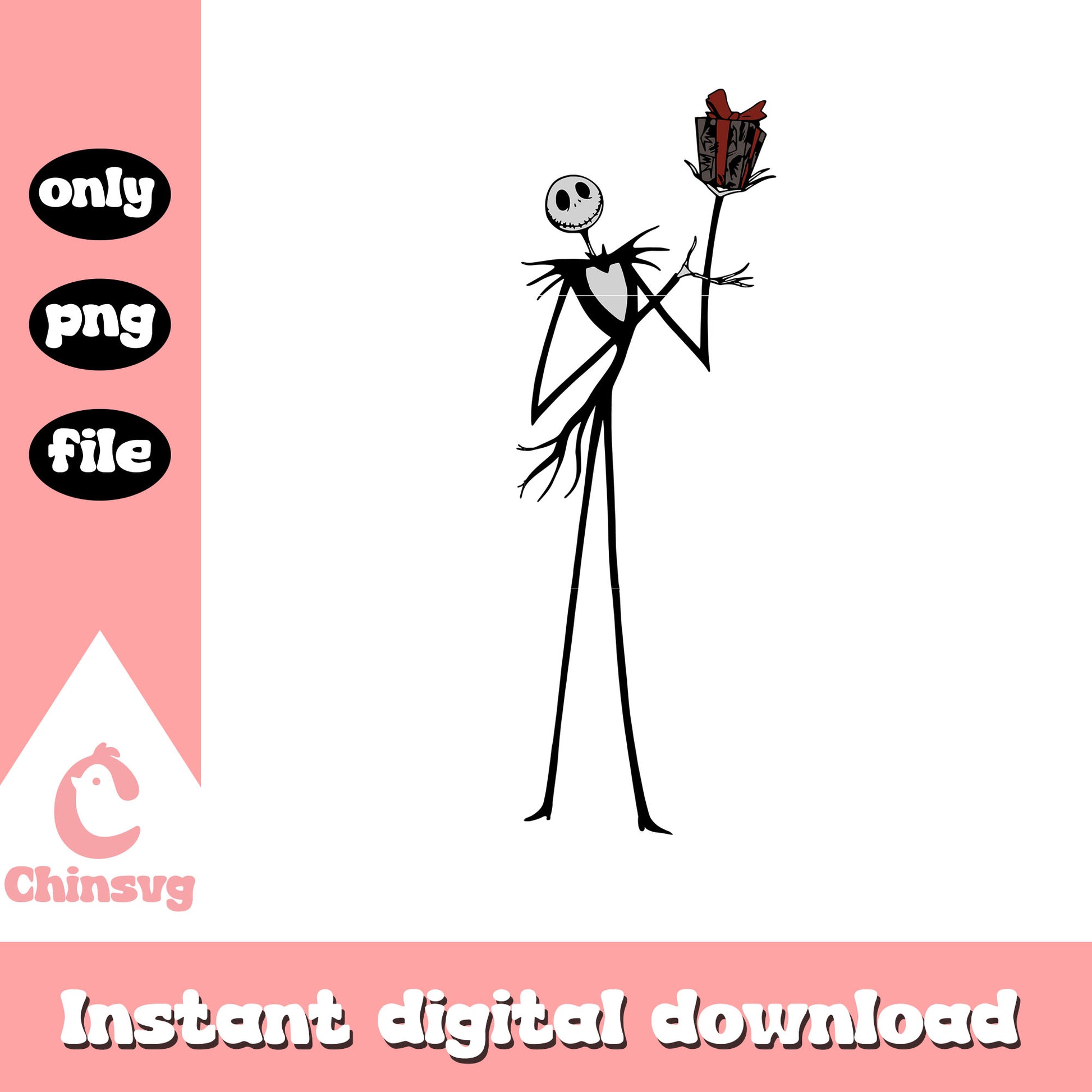 Jack skellington hand gift design png, jack skellington cartoon png