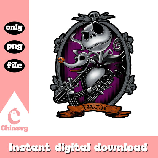 Jack skellington mirror frame png, jack skellington character png