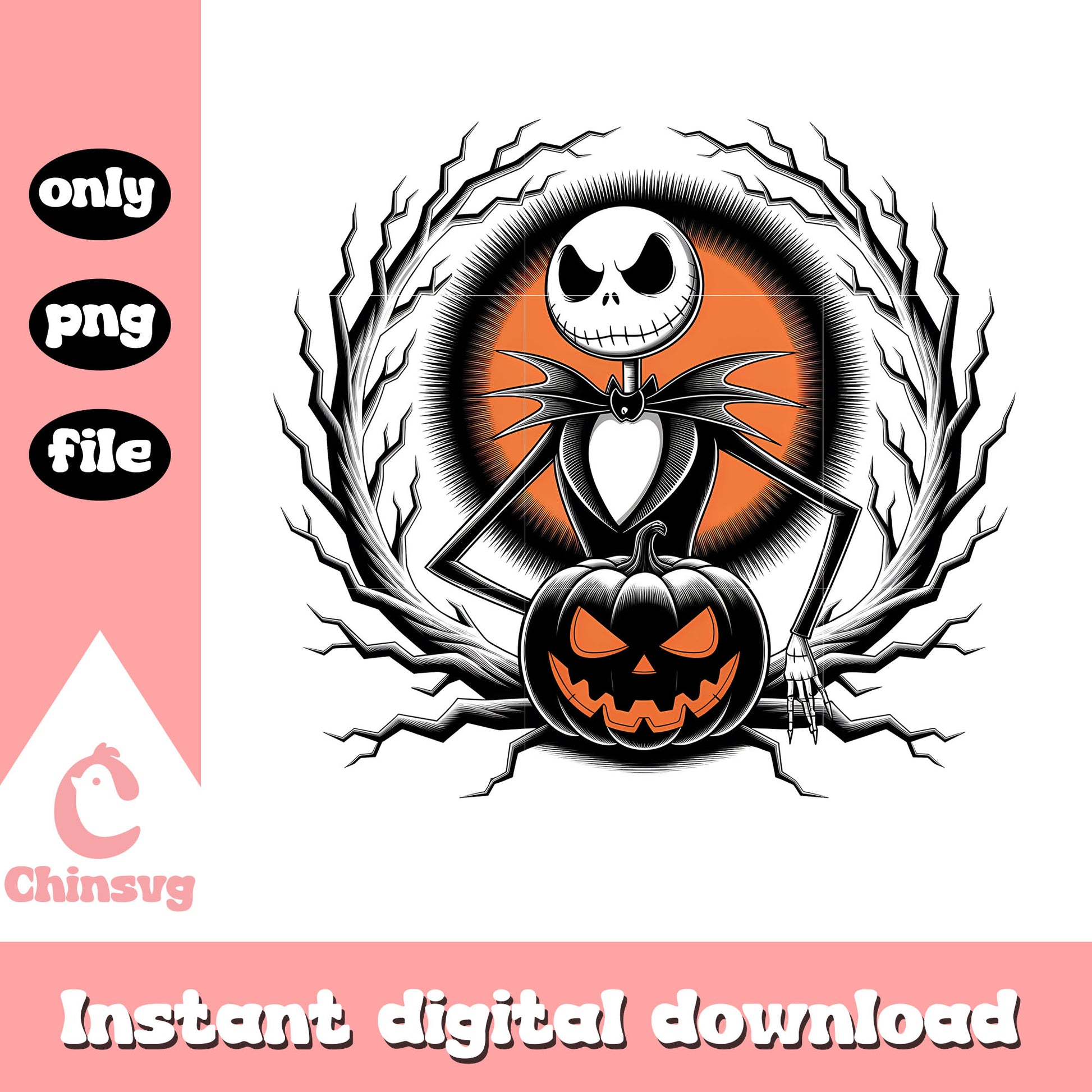 Jack skellington pumpkin art png, jack skellington cartoon png