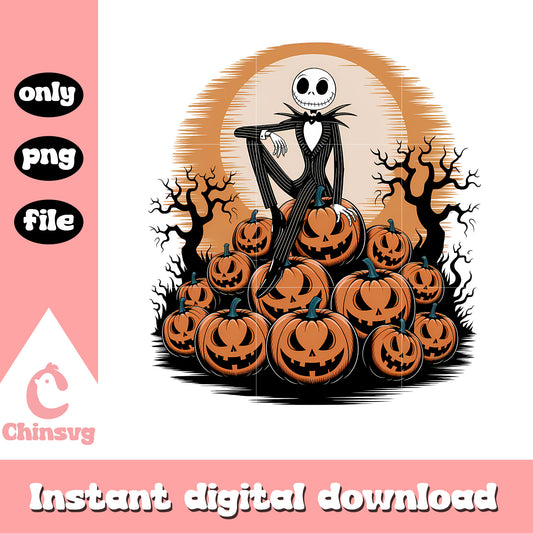 Jack skellington pumpkins design png, jack skellington pumpkin png