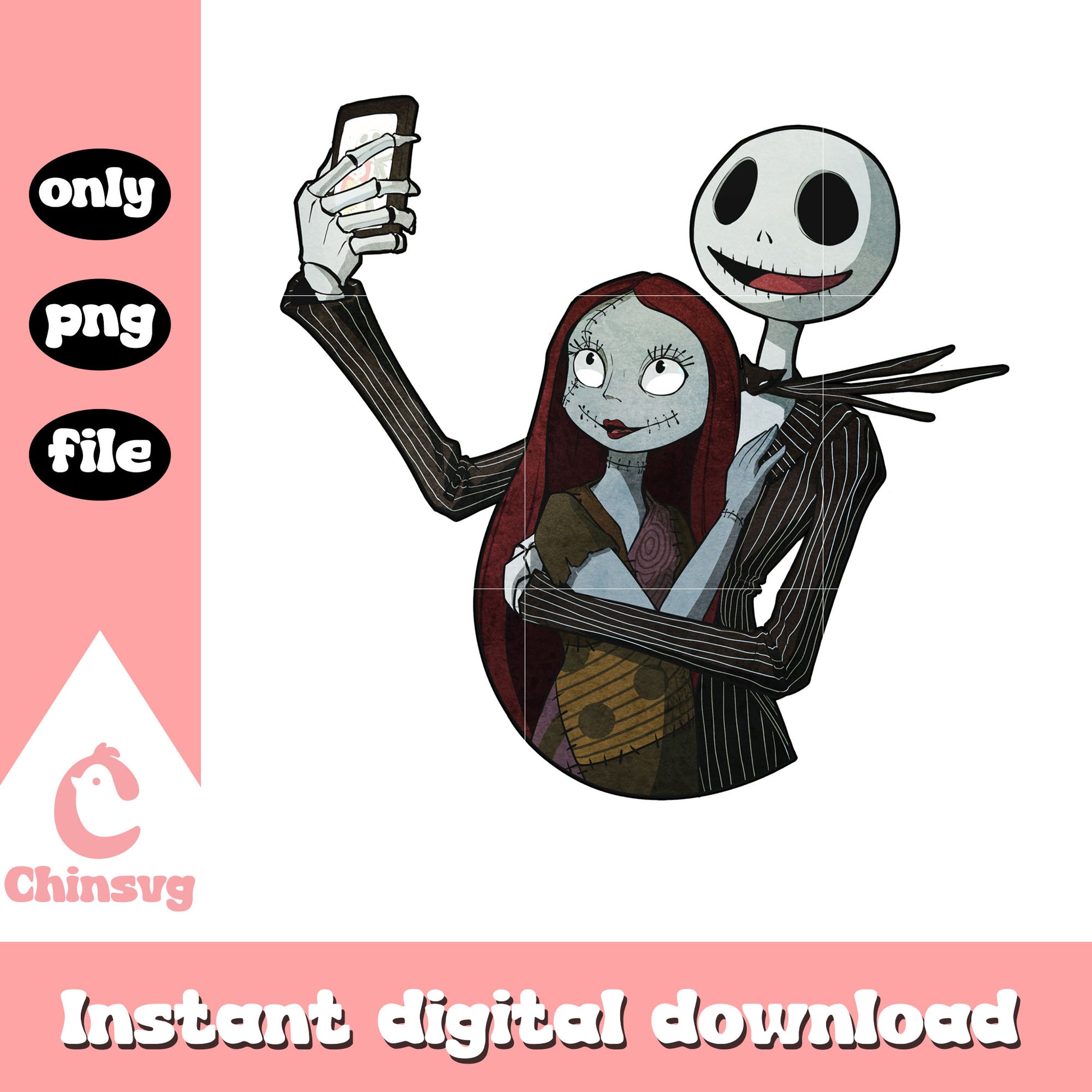 Jack skellington sally taking photo png, jack skellington art png