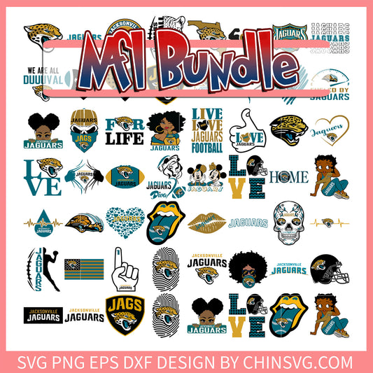 Jacksonville Jaguars rugby football team bundle svg, espn nfl svg