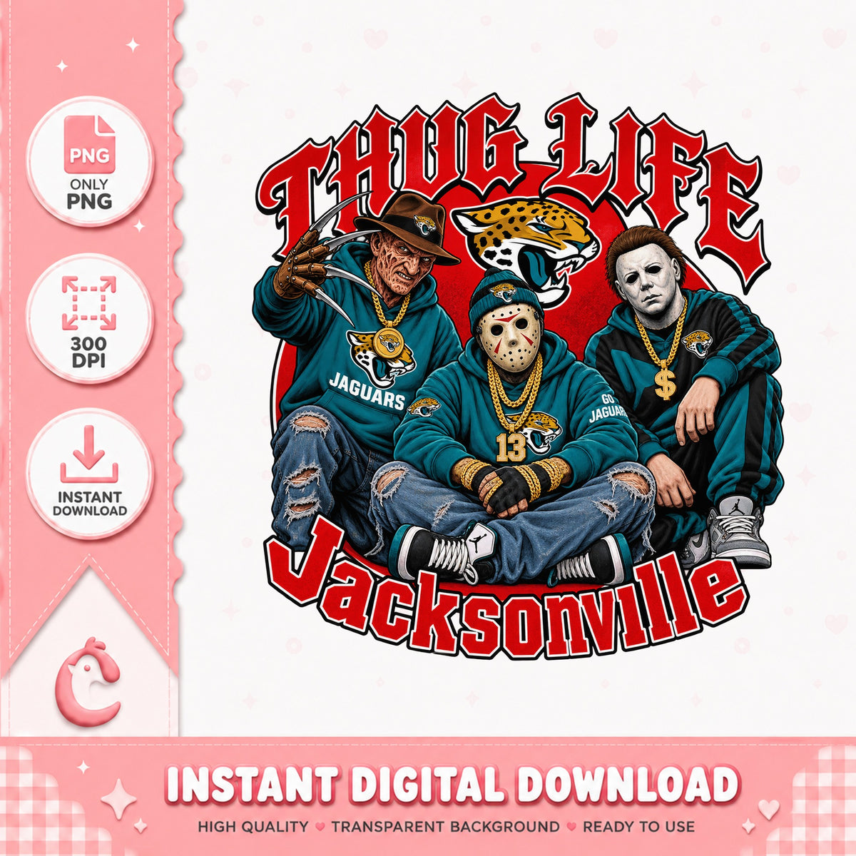Jacksonville Jaguars Thug Life PNG, Horror Movie Characters, NFL PNG