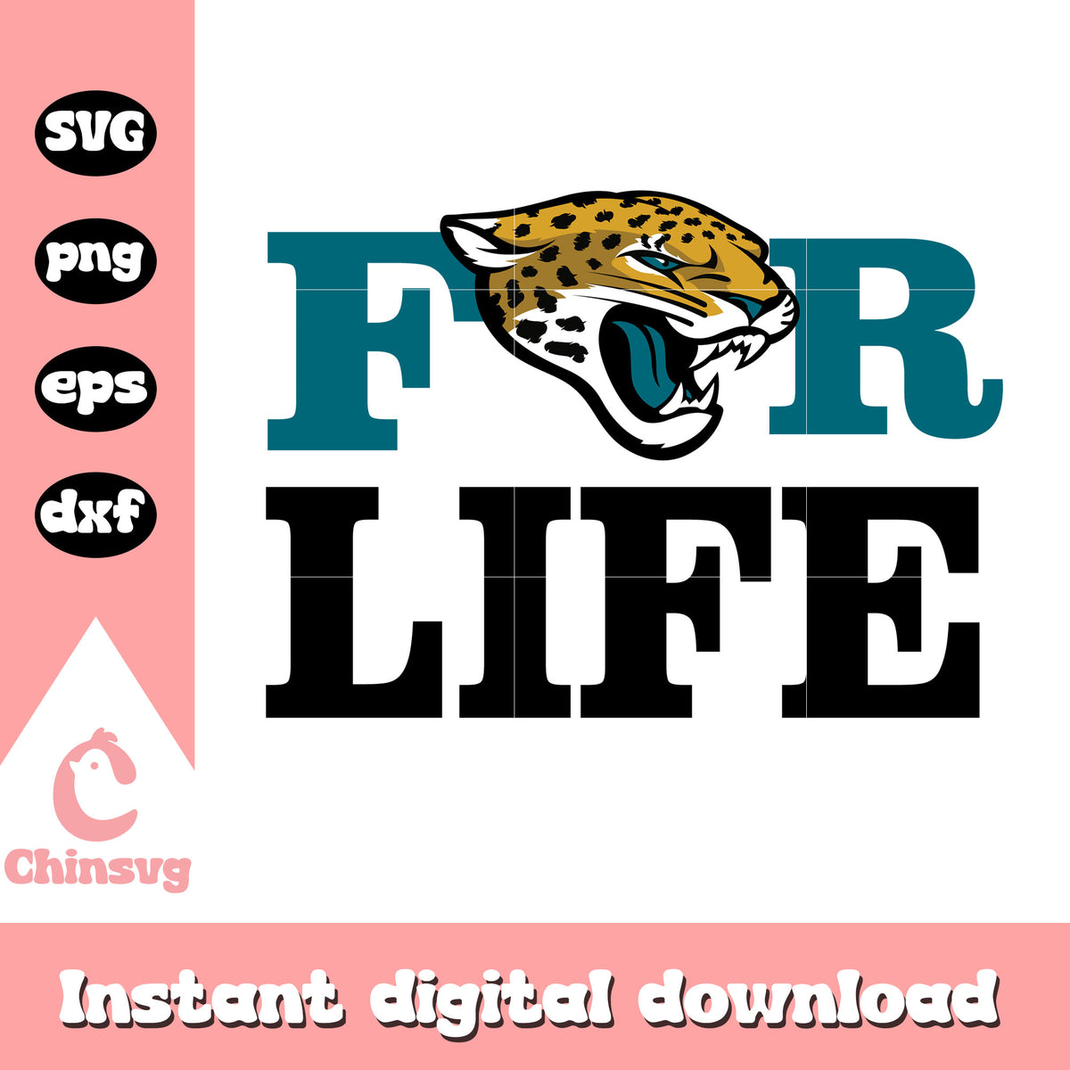 Jacksonville jaguars for life head logo svg, jacksonville jaguar svg