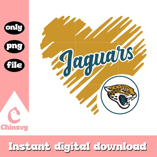 Jacksonville jaguars heart shaped football logo svg, jacksonville jaguars sticker svg