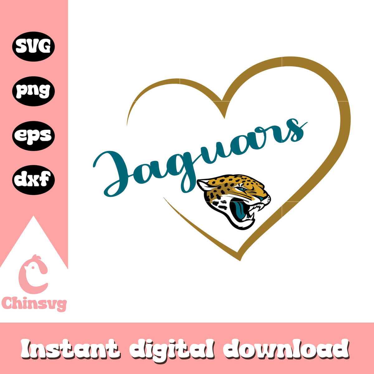 Jacksonville jaguars in heart symbol svg, jaguars old logo svg