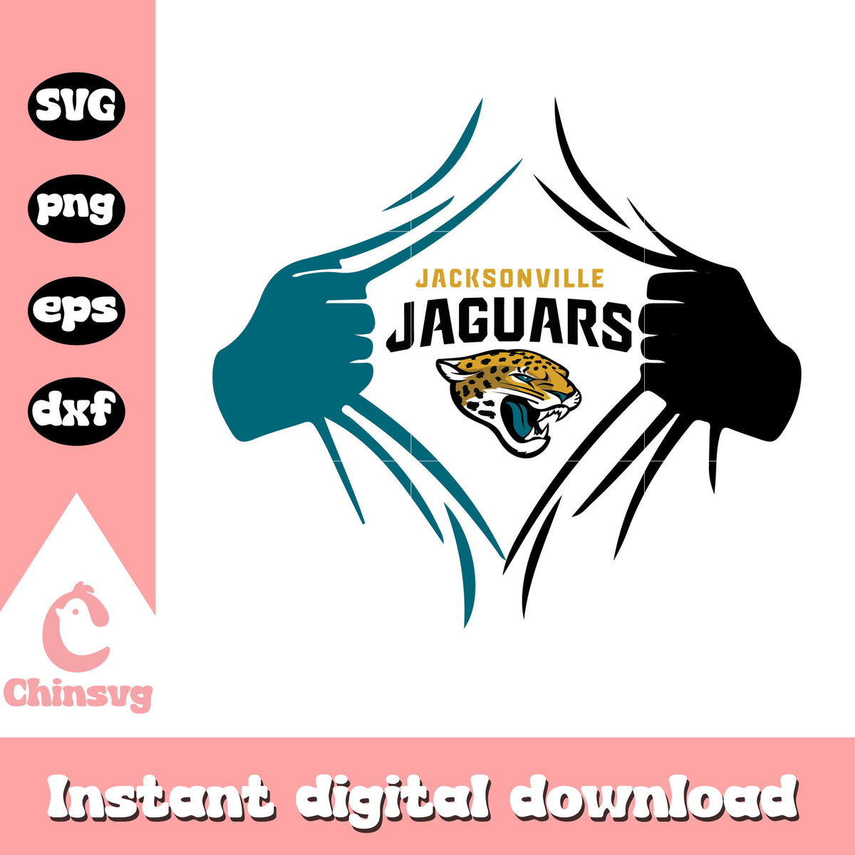 Jacksonville jaguars in my heart svg, jacksonville jaguar football svg