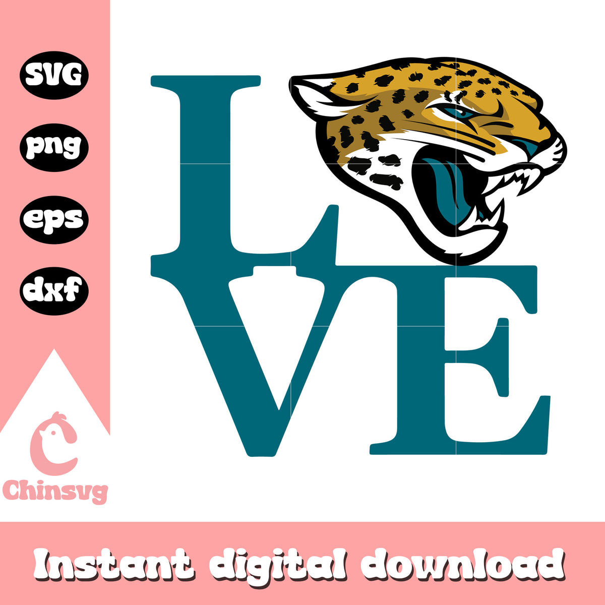 Jacksonville jaguars love head logo svg, jaguar jacksonville svg