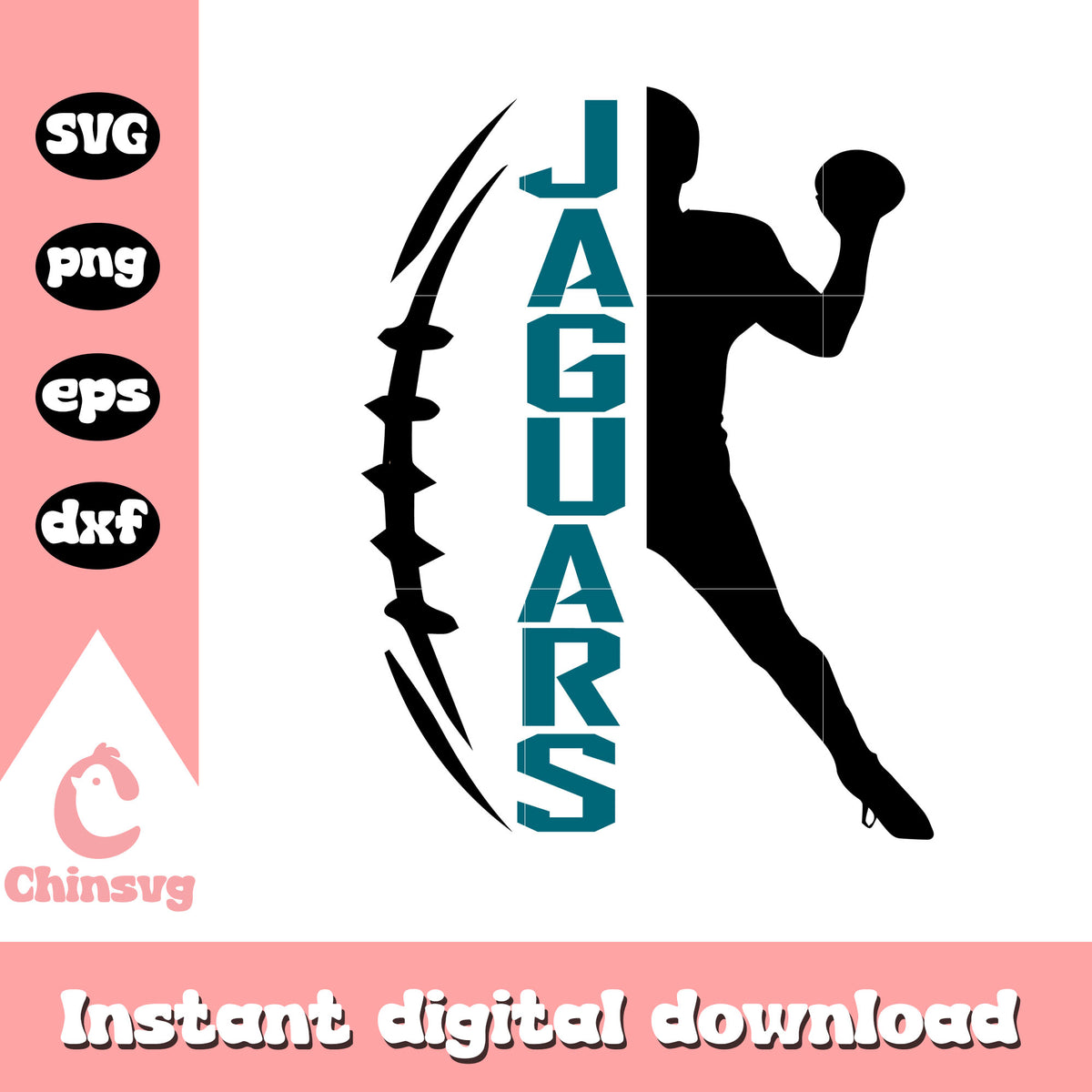 Jacksonville jaguars nfl ball player svg, jaguar jacksonville football svg