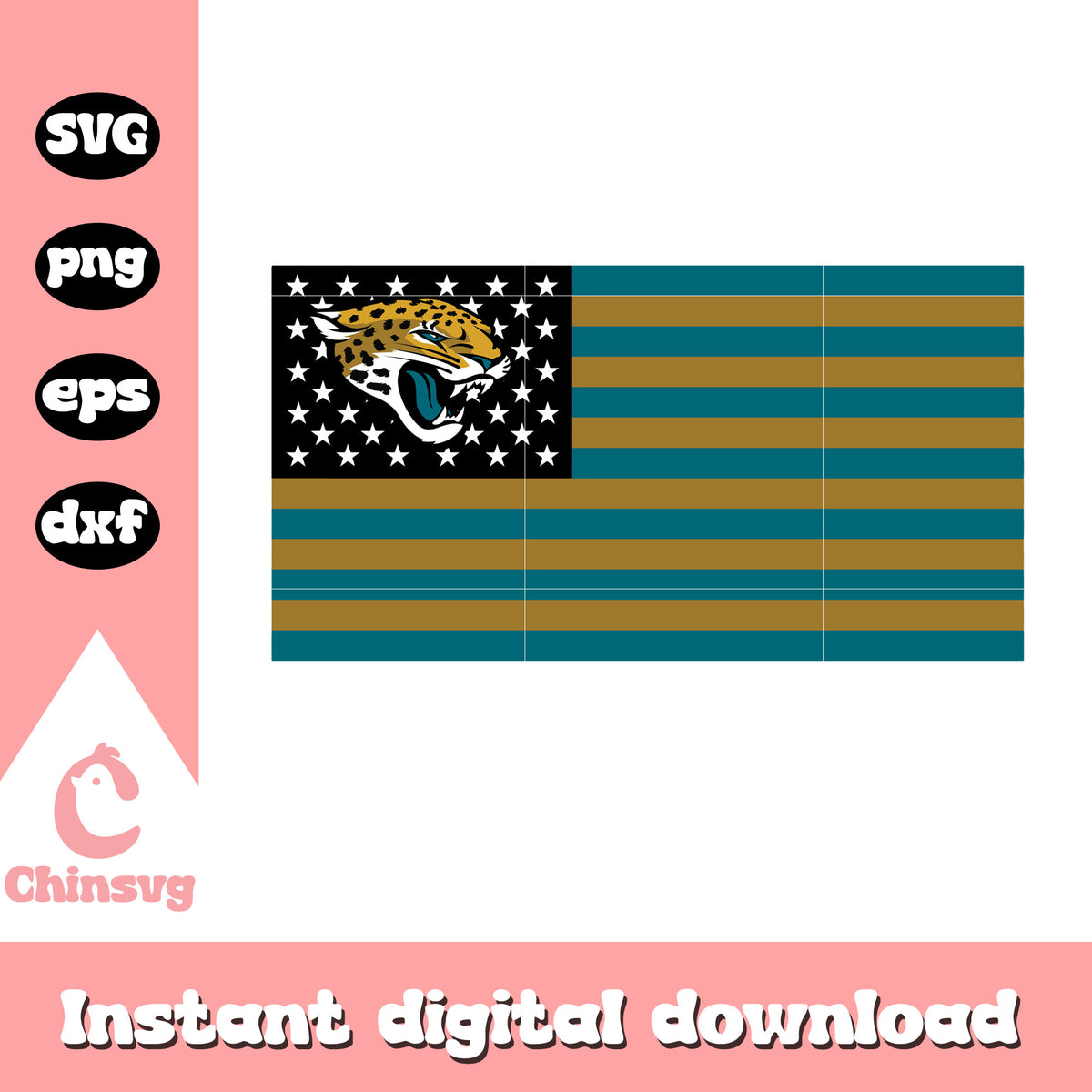 Jacksonville jaguars nfl flag design svg, jacksonville jaguaras svg