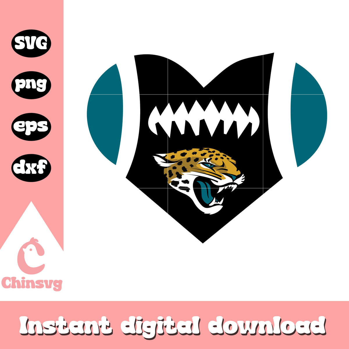 Jacksonville jaguars nfl heart ball svg, jacksonville jaguars logo history svg