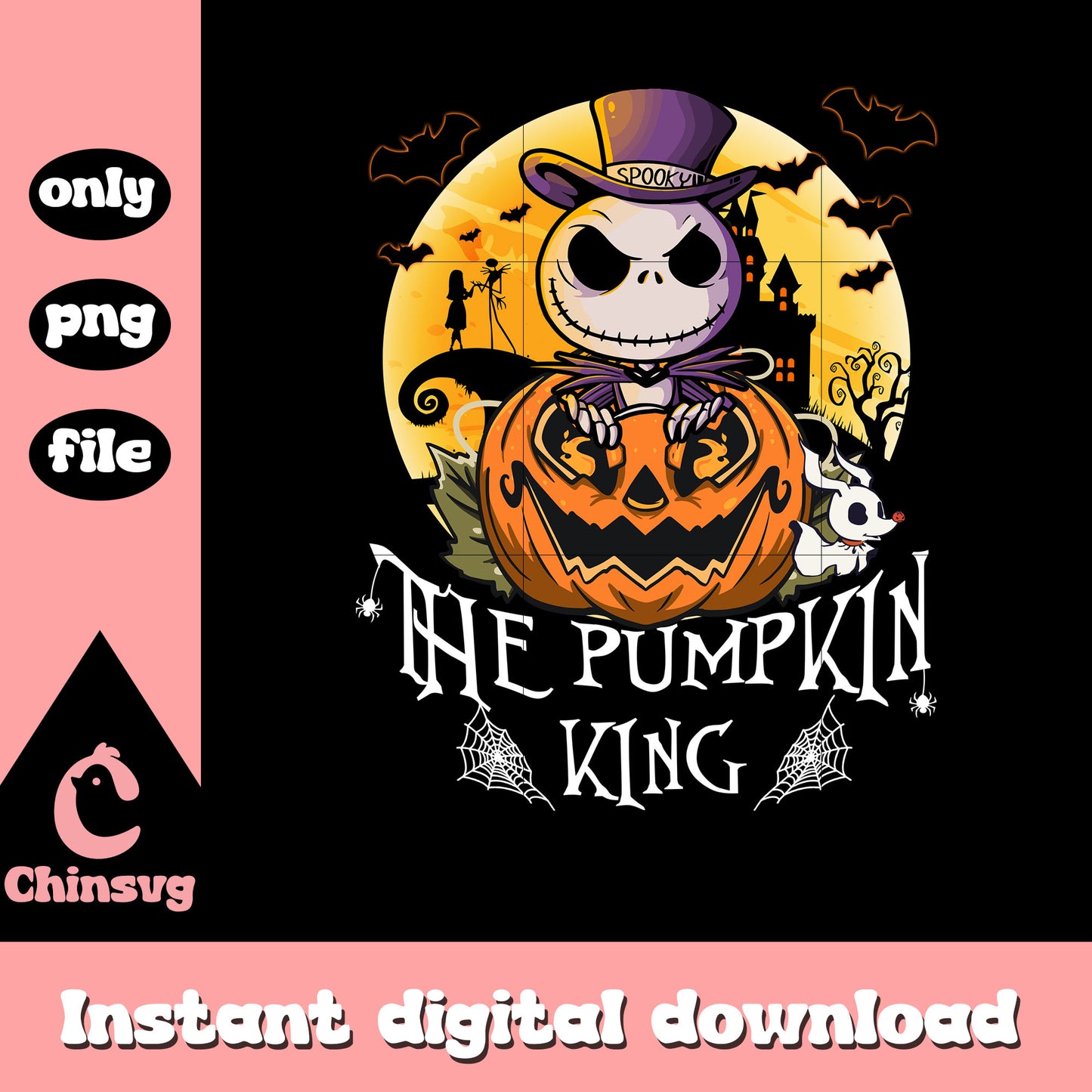 Jack the pumpkin king design png, jack skellington pumpkin king png