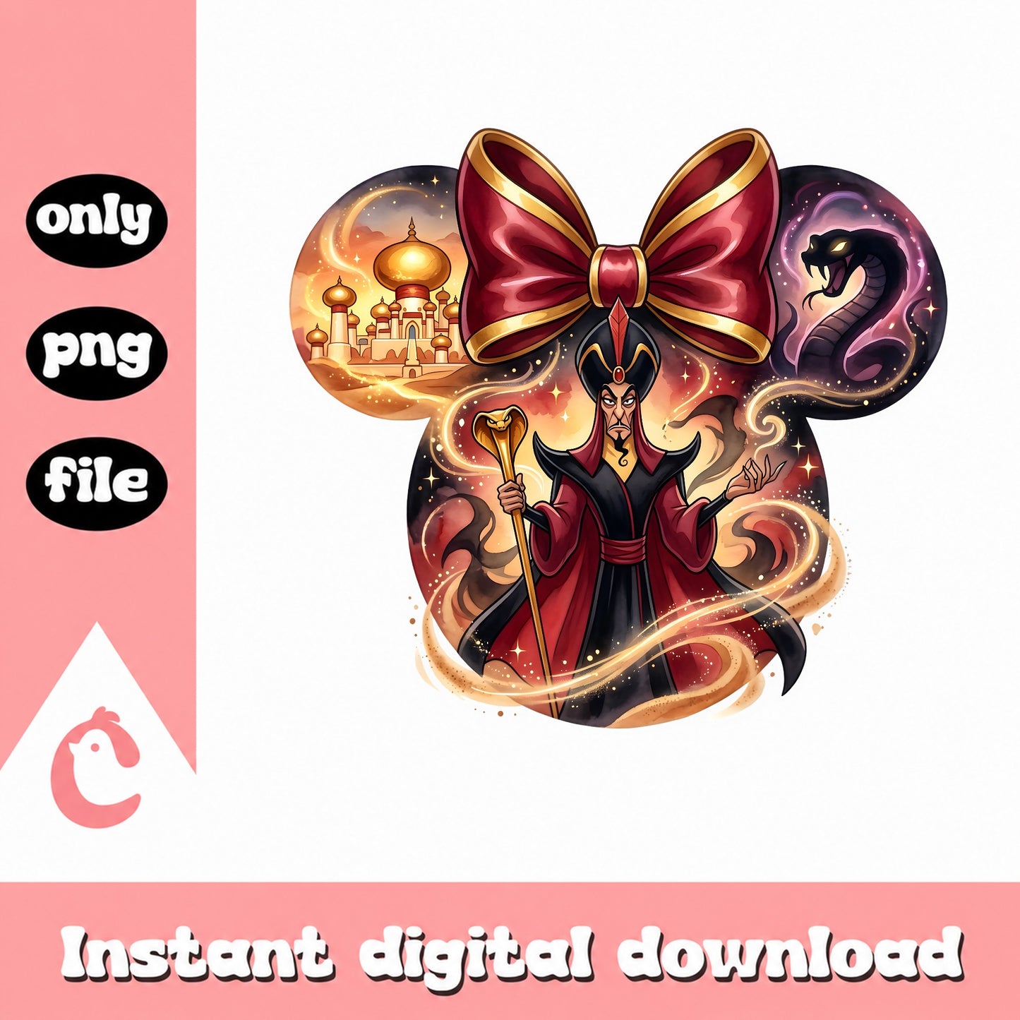 Jafar Disney Villain Minnie Ears PNG, Aladdin PNG, Disney PNG