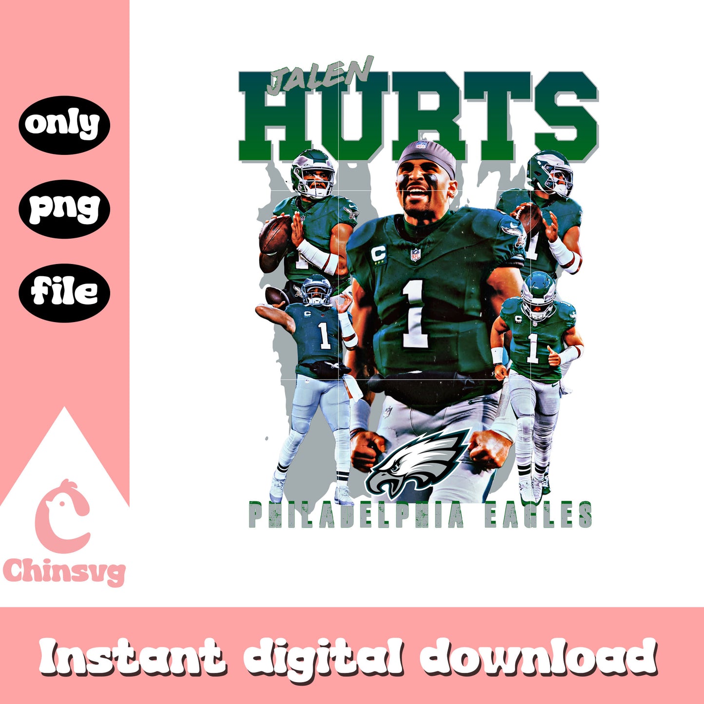 Jalen hurts Philadelphia Eagles png, football players png