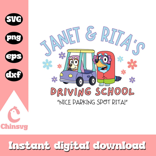 Janet & Rita driving school svg, Janet and Rita svg, back to school svg